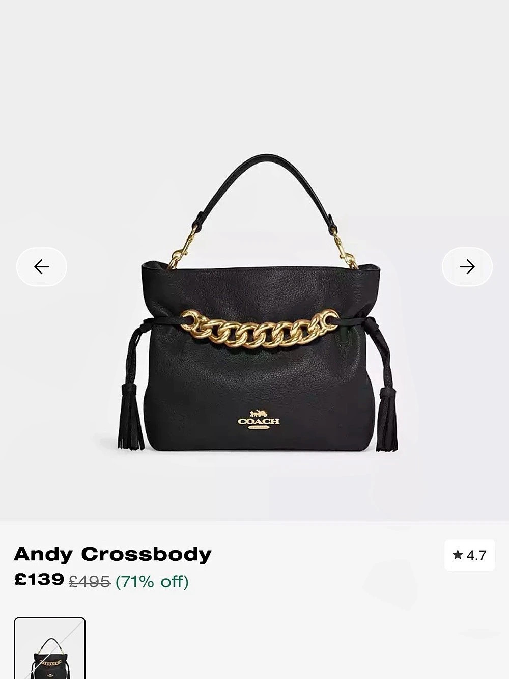 Coach Andy Crossbody Black Leather Shoulder Bag